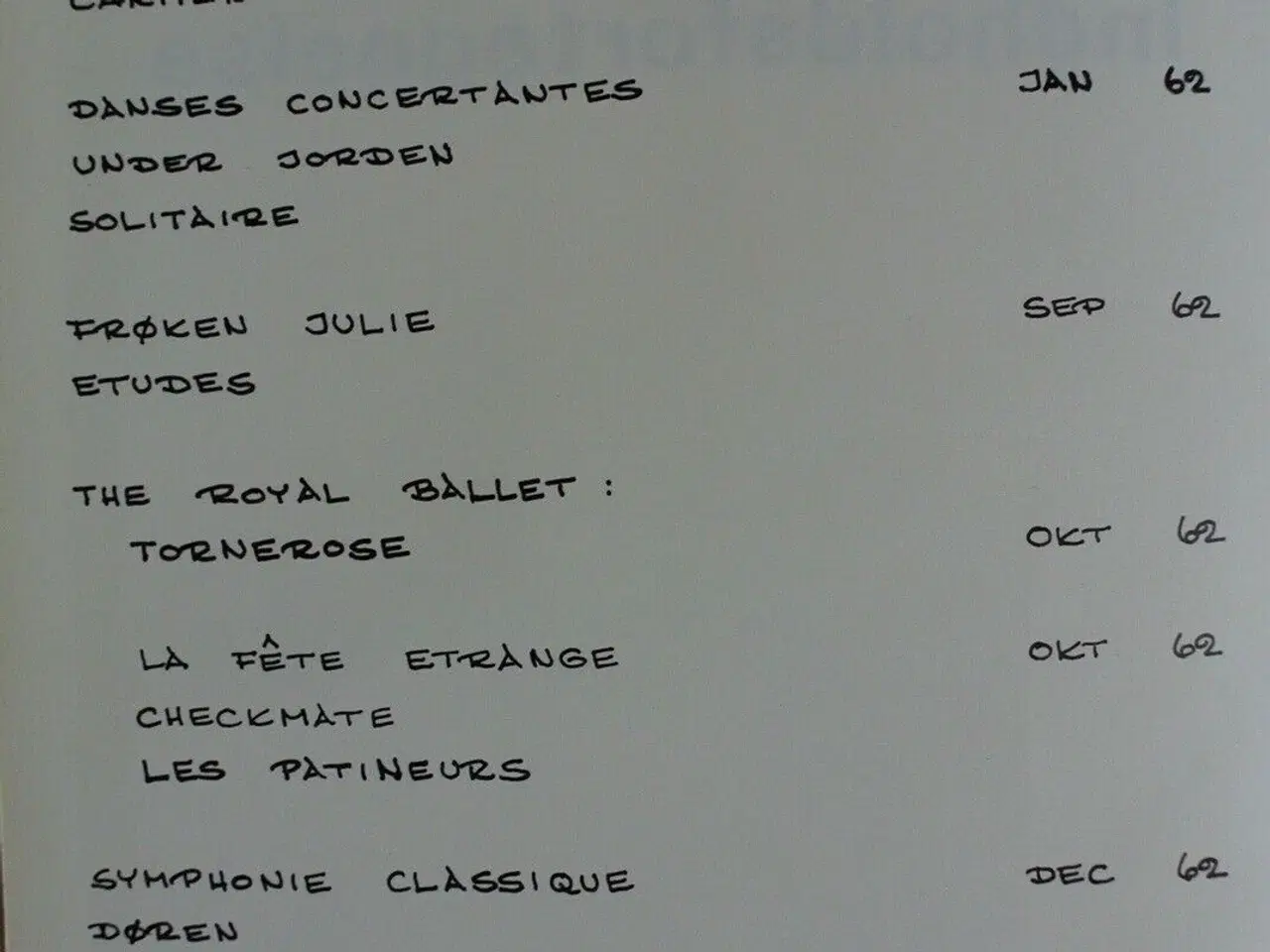 Billede 4 - det kongelige teater ballet programmer 1961-1966, 