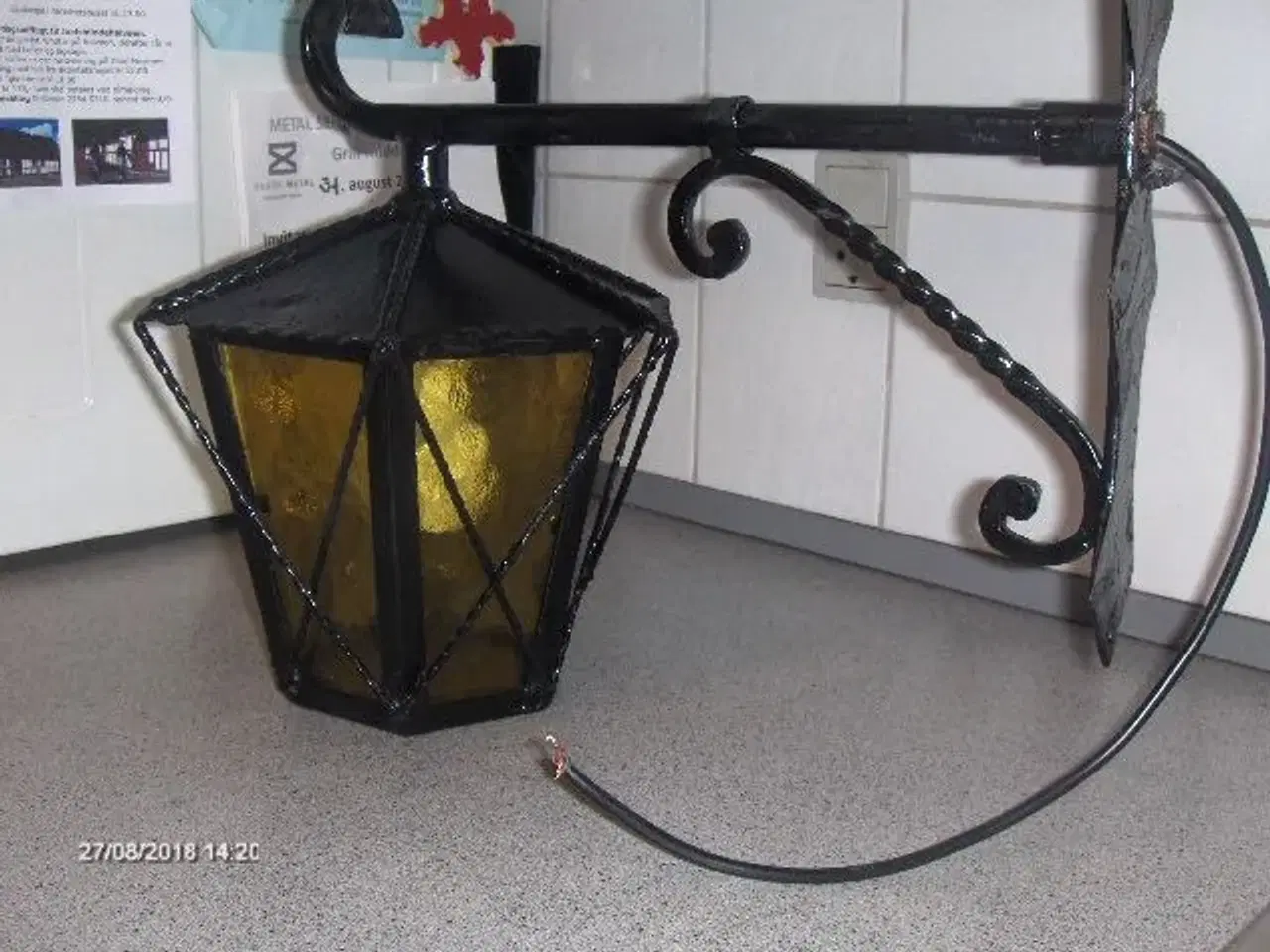 Billede 1 - Antik smedejernslampe