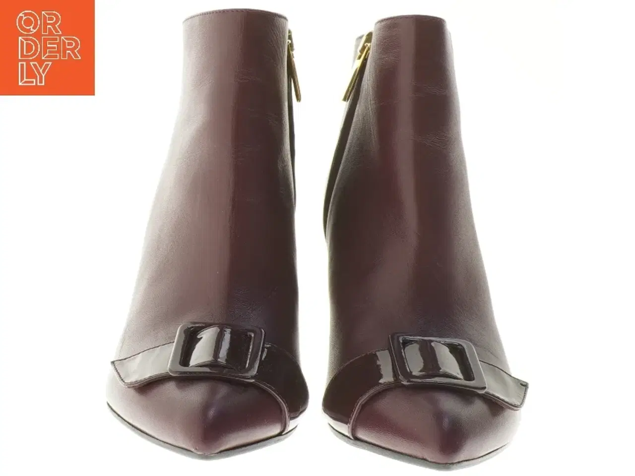 Billede 4 - Roccamore Stiletstøvler, Henry, burgundy kalveskind, med spænde (str. 36 )