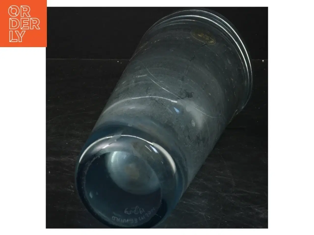 Billede 2 - Blå glasvase (str. 25,5x12 cm)