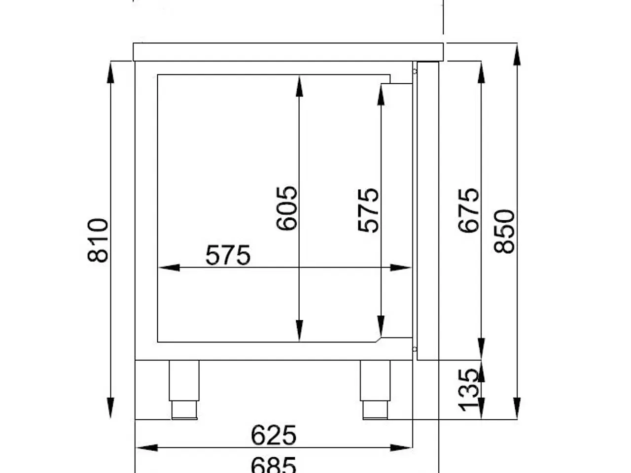 Billede 2 - Combisteel kølebord – 2330 x 700 x 850 mm