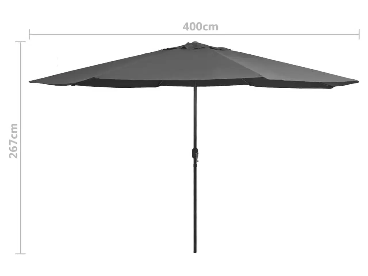 Billede 7 - Udendørs parasol med metalstang 400 cm antracitgrå