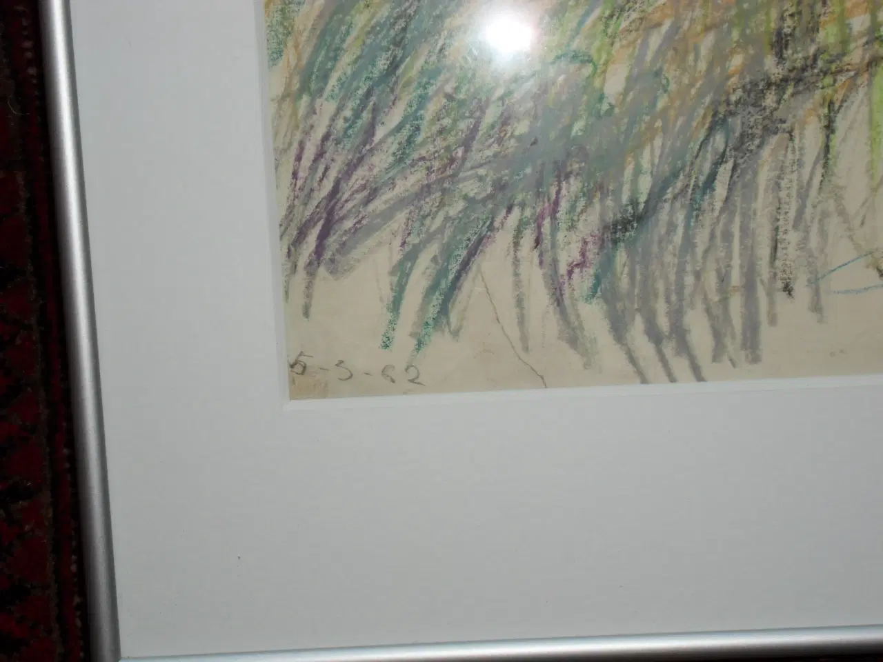 Billede 4 - Oliekridt ?. Tryk. Med Signatur. Landskab