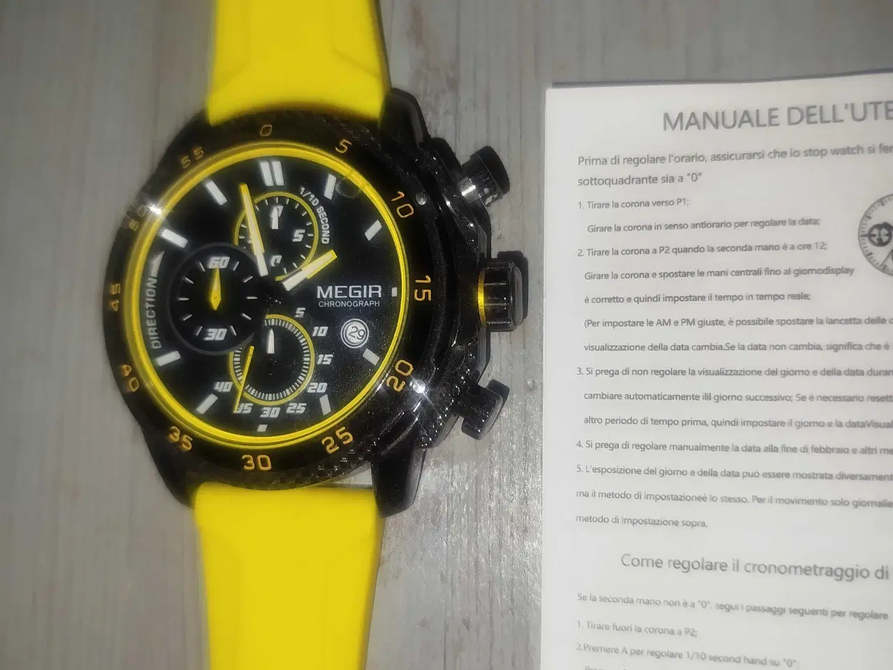 Billede 3 - herre ur i flot sort og gul farve