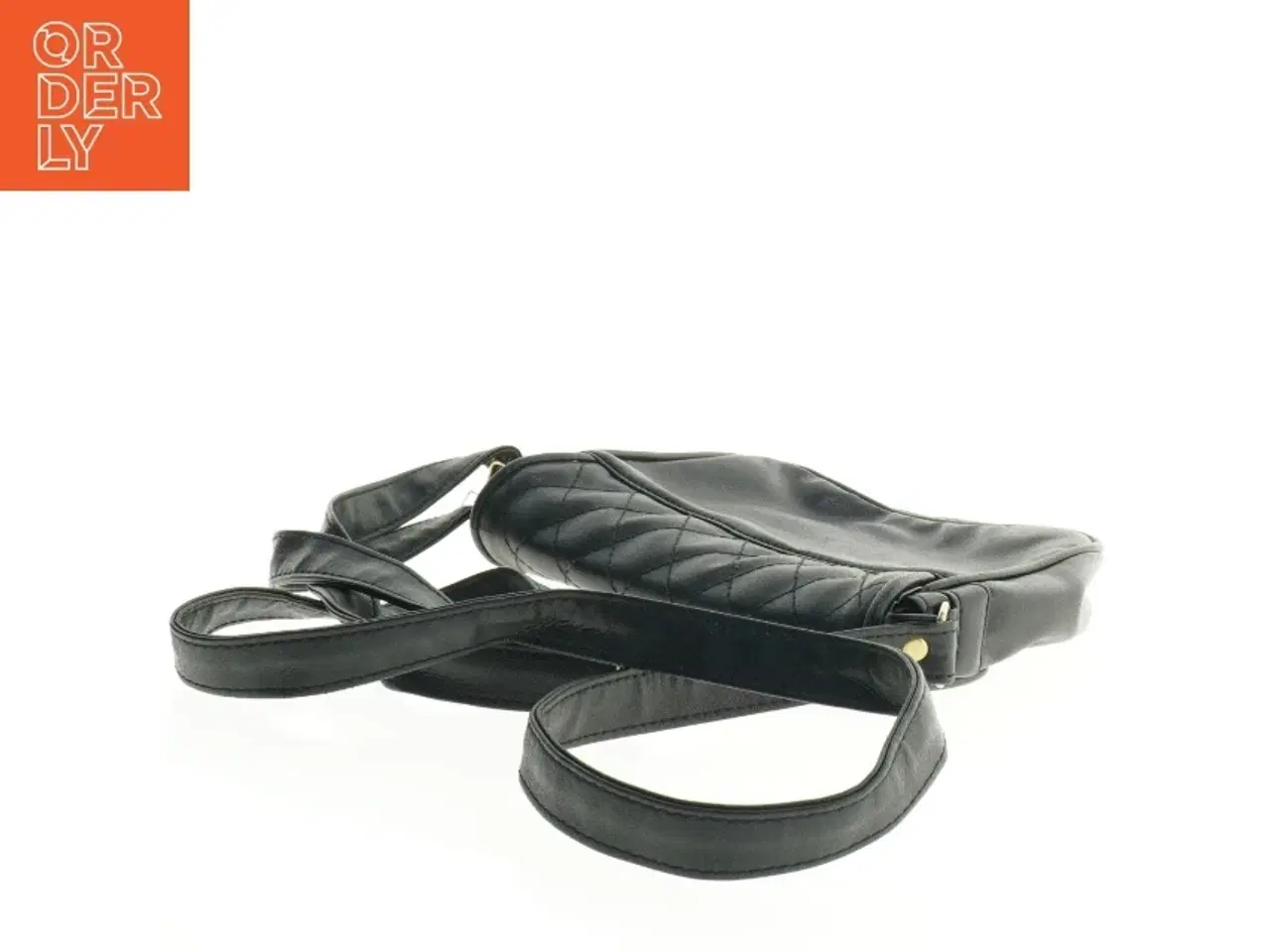 Billede 2 - Sort quiltet skuldertaske (str. 21 x 16 cm)