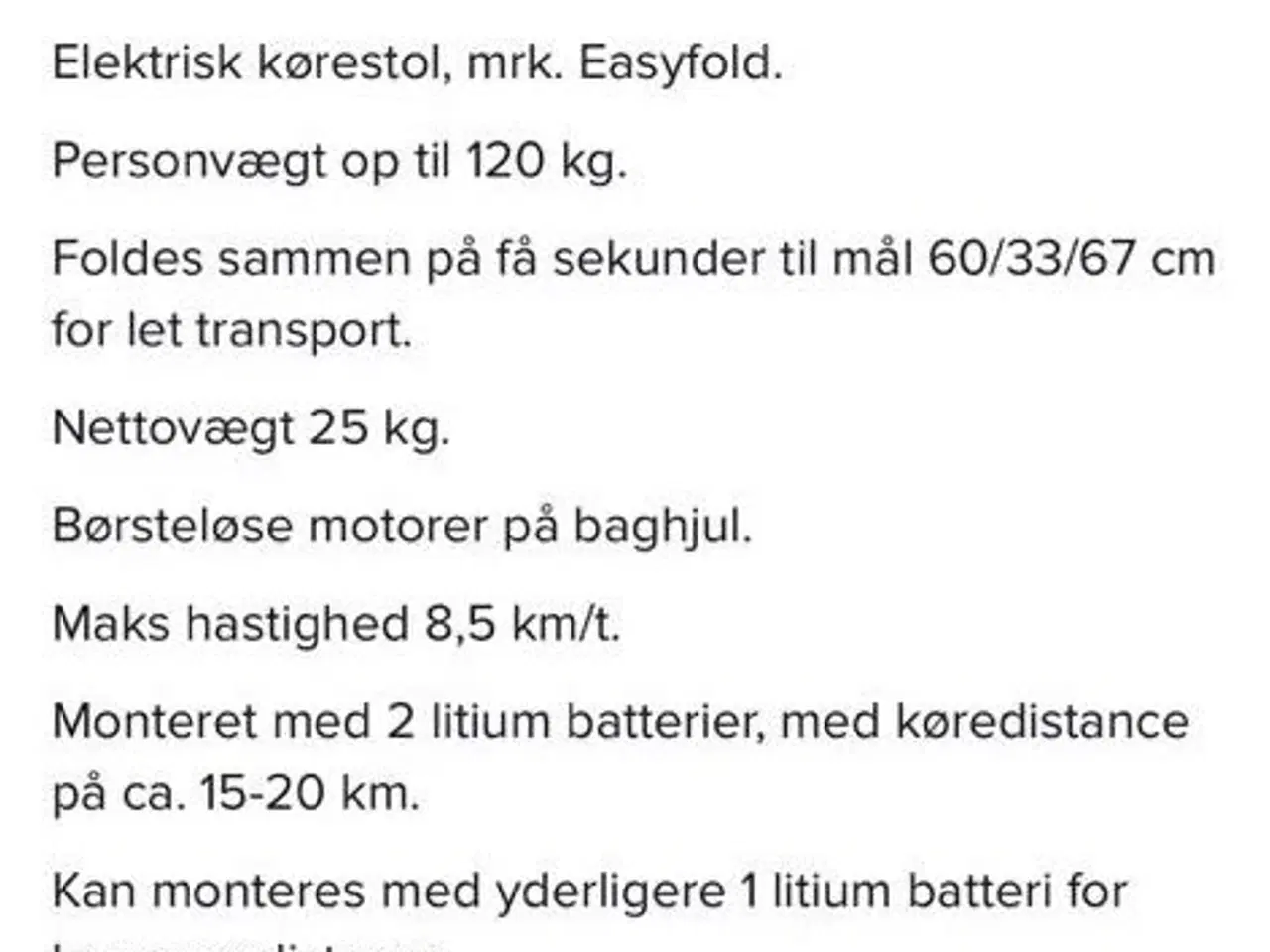 Billede 5 - EL Kørestol