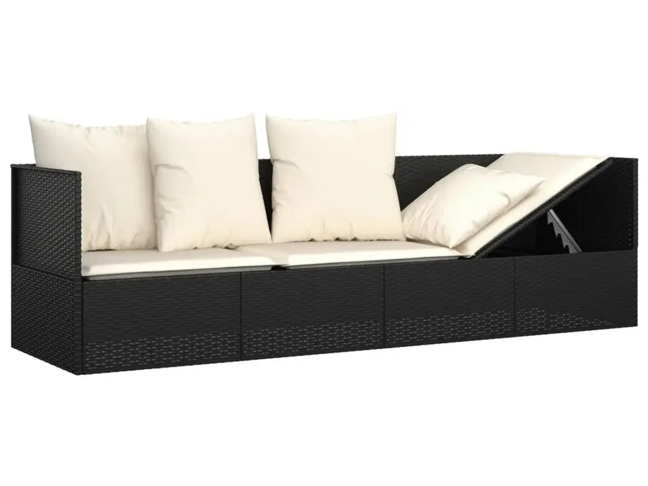 Billede 6 - Udendørs loungesofa med hynder polyrattan sort