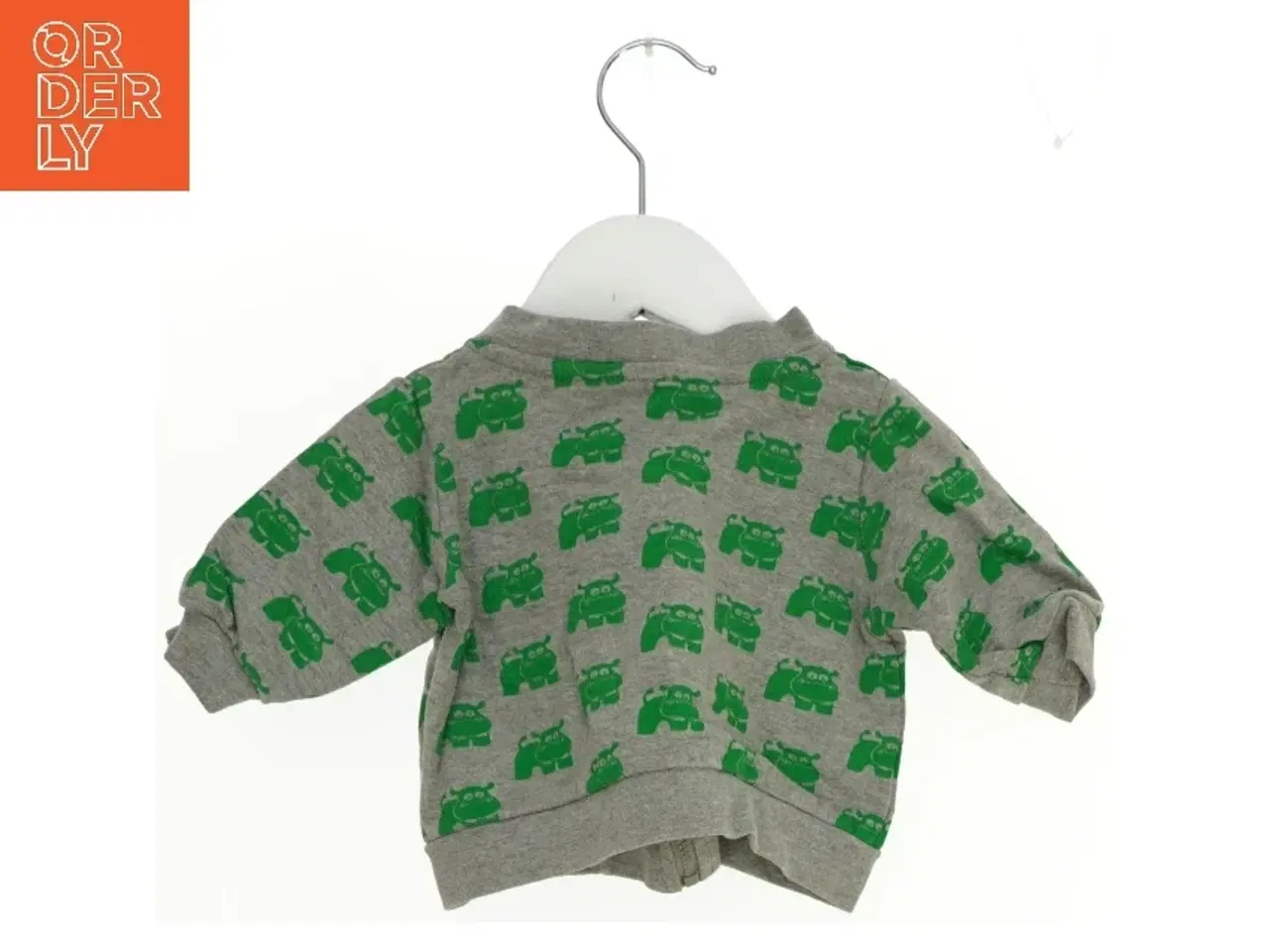 Billede 2 - Børne hættetrøje med grøn robotmønster fra Mads & Mette (str. 62)