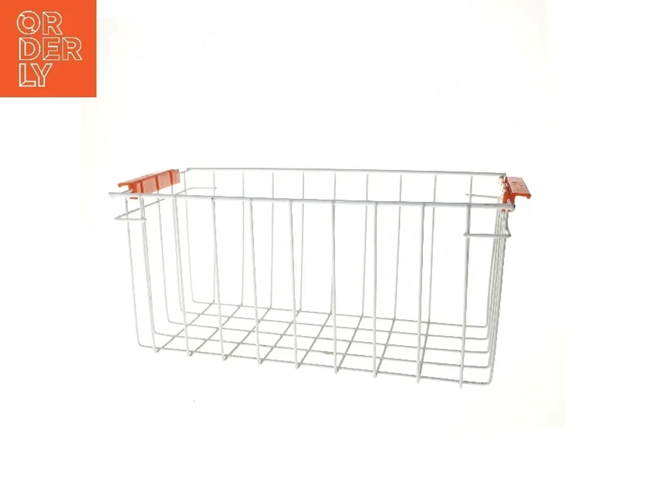 Billede 1 - Trådkurv med røde håndtag (str. 49x26x23 cm)