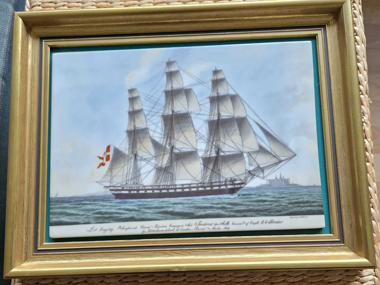 Billede 6 - Porcelænsbillede, skibet Frederik Den Sjette. Bing