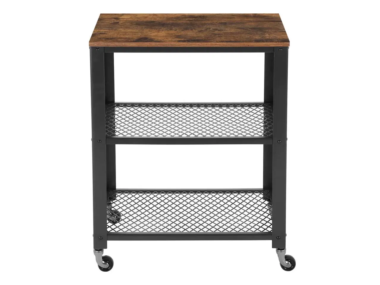 Billede 2 - Rullebord til køkken og stue – VASAGLE industrielt serveringsbord, rustik brun