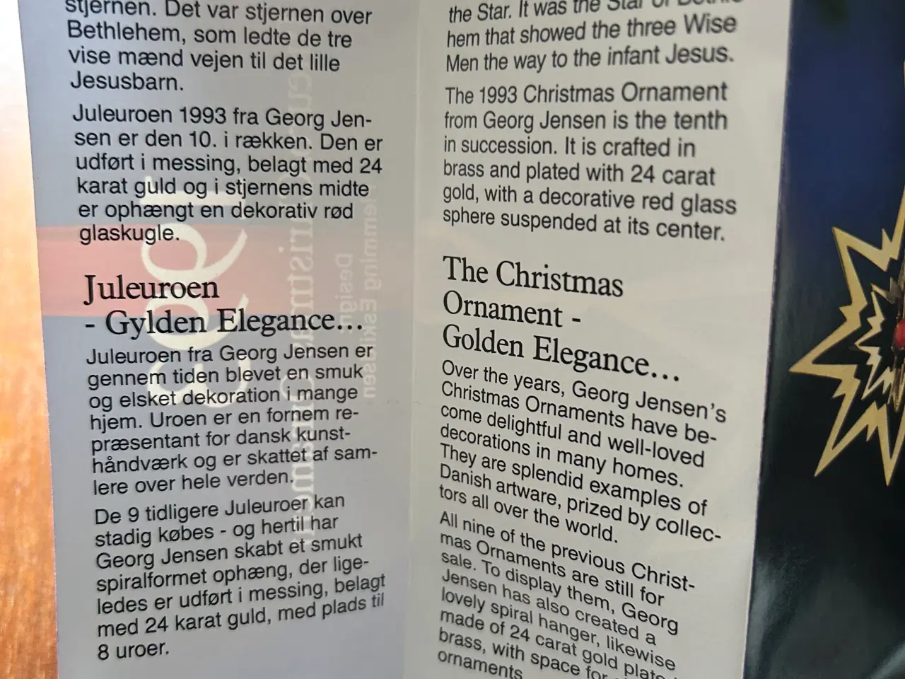 Billede 5 - George Jensen uro 1993 julestjerne 1 udgave rød æs