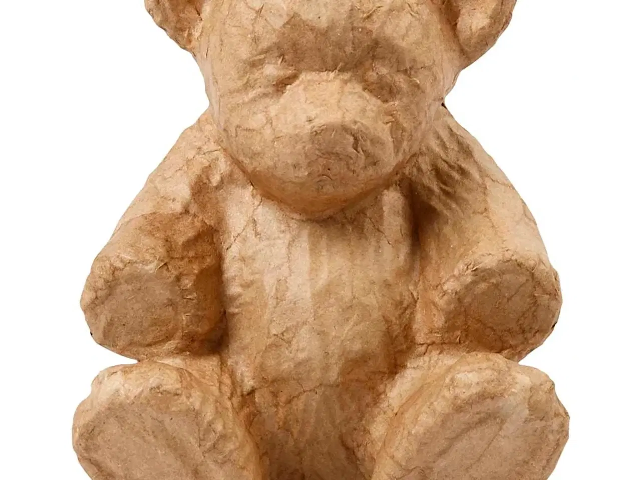 Billede 1 - Håndlavet Papmaché Bamse - Charmerende Bjørn 18 cm