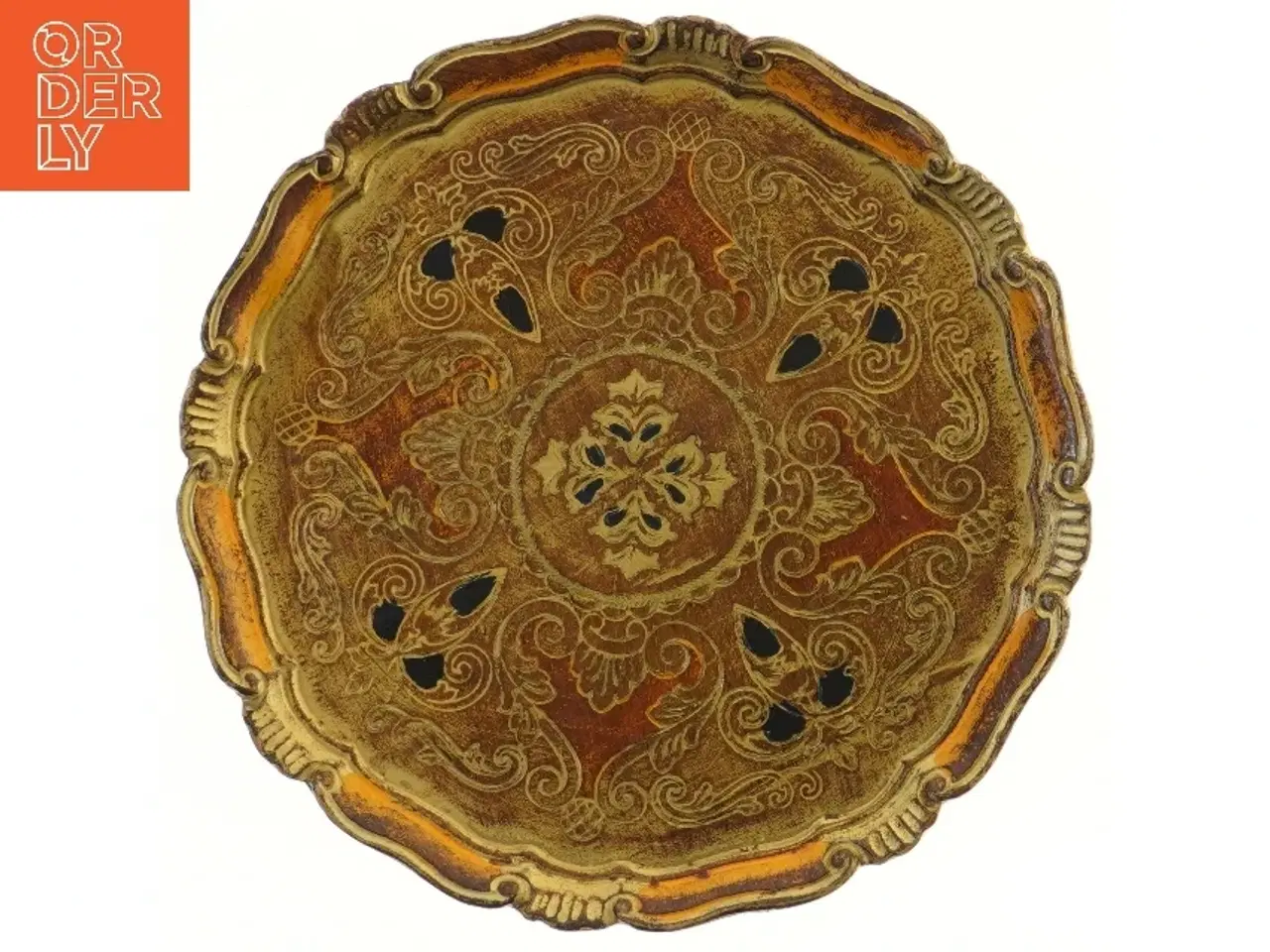 Billede 1 - Dekorativ rund bakke (str. Ø 34 cm)