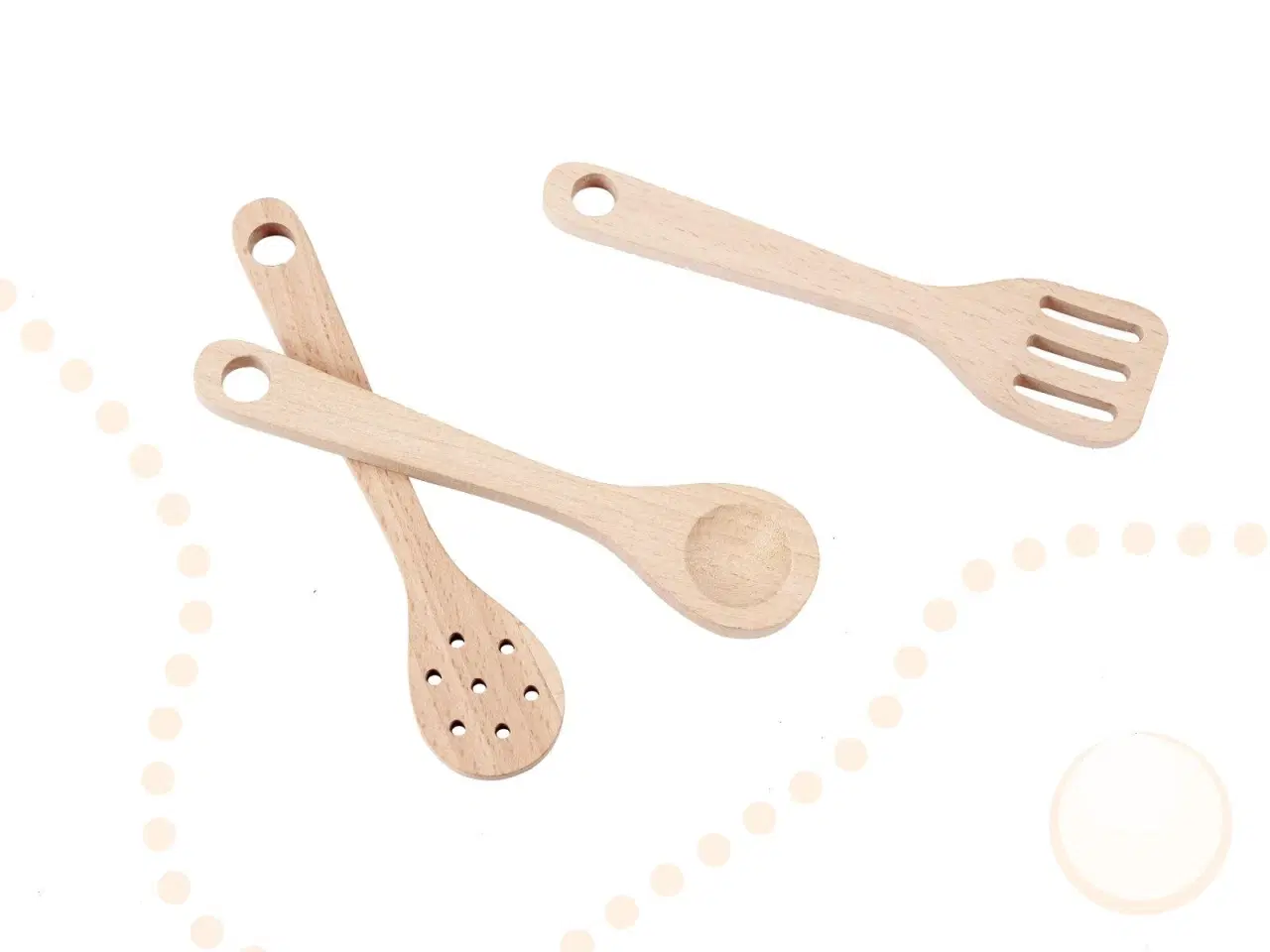 Billede 9 - Legekøkken i træ med retro look og boho tilbehør – MDF, lys og lyd