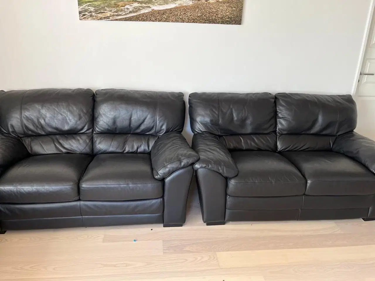 Billede 1 - Ægte læder sofa sæt