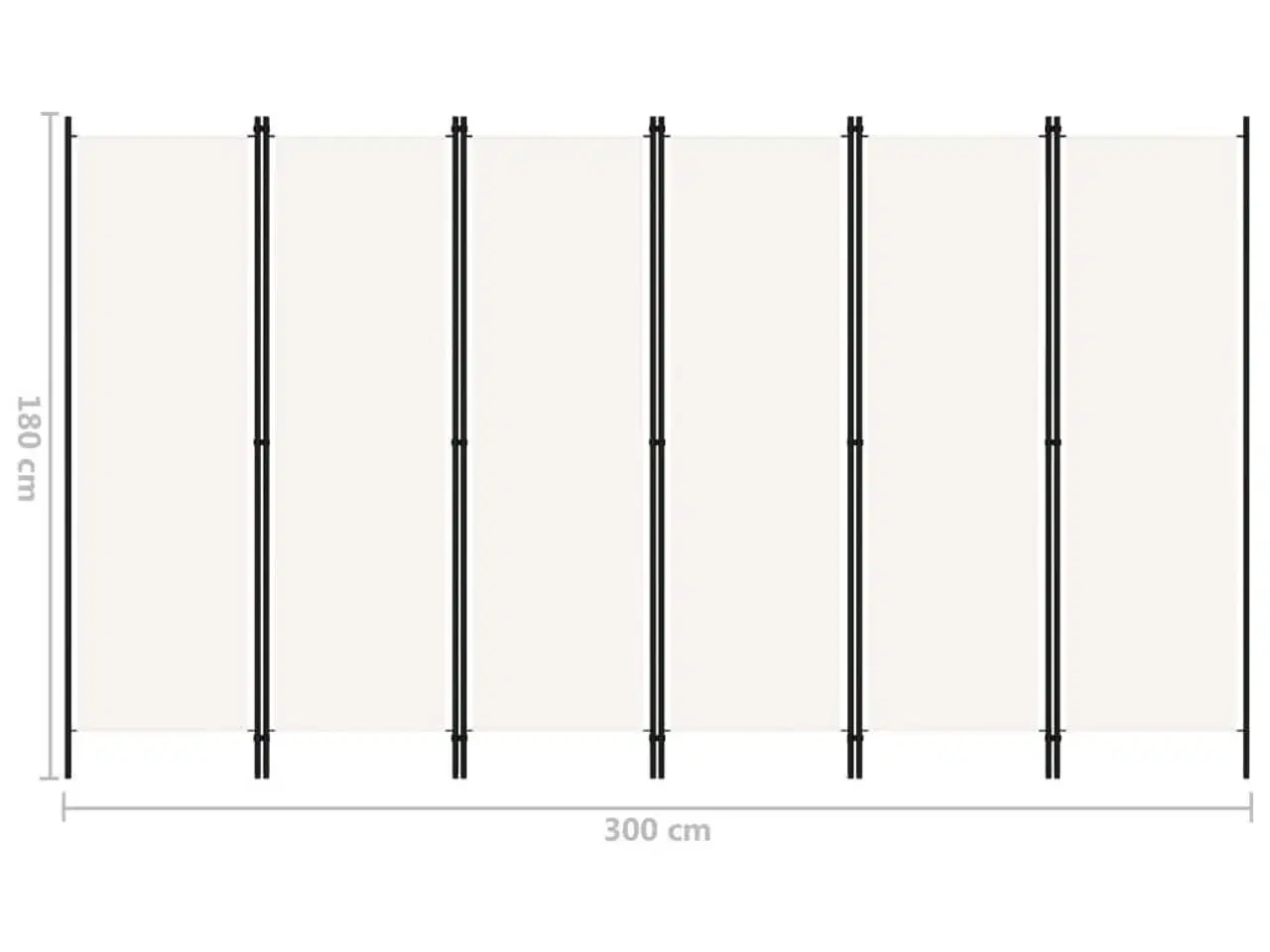 Billede 6 - 6-panels rumdeler 300 x 180 cm hvid