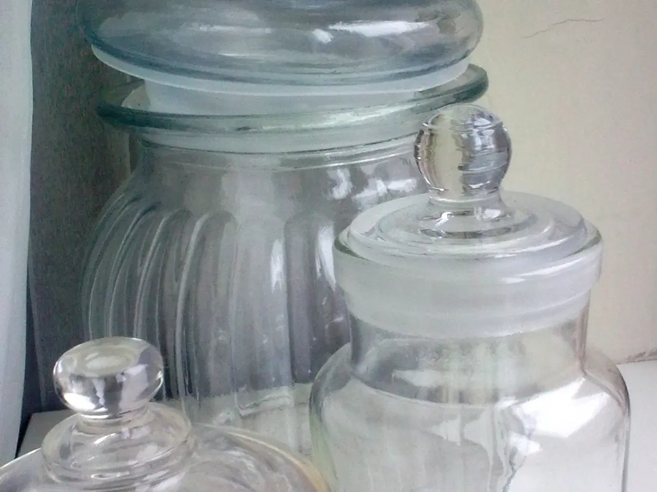 Billede 1 - Apotek krukke + bolsje glas m låg SJOV x 3 SAMLET