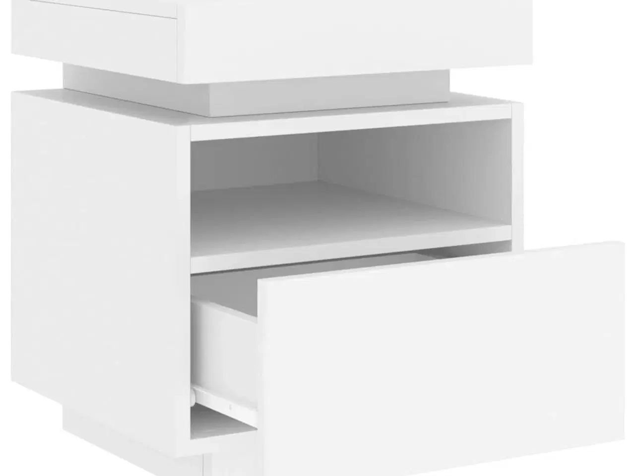 Billede 6 - Sengebord med LED-lys 40x39x48,5 cm hvid