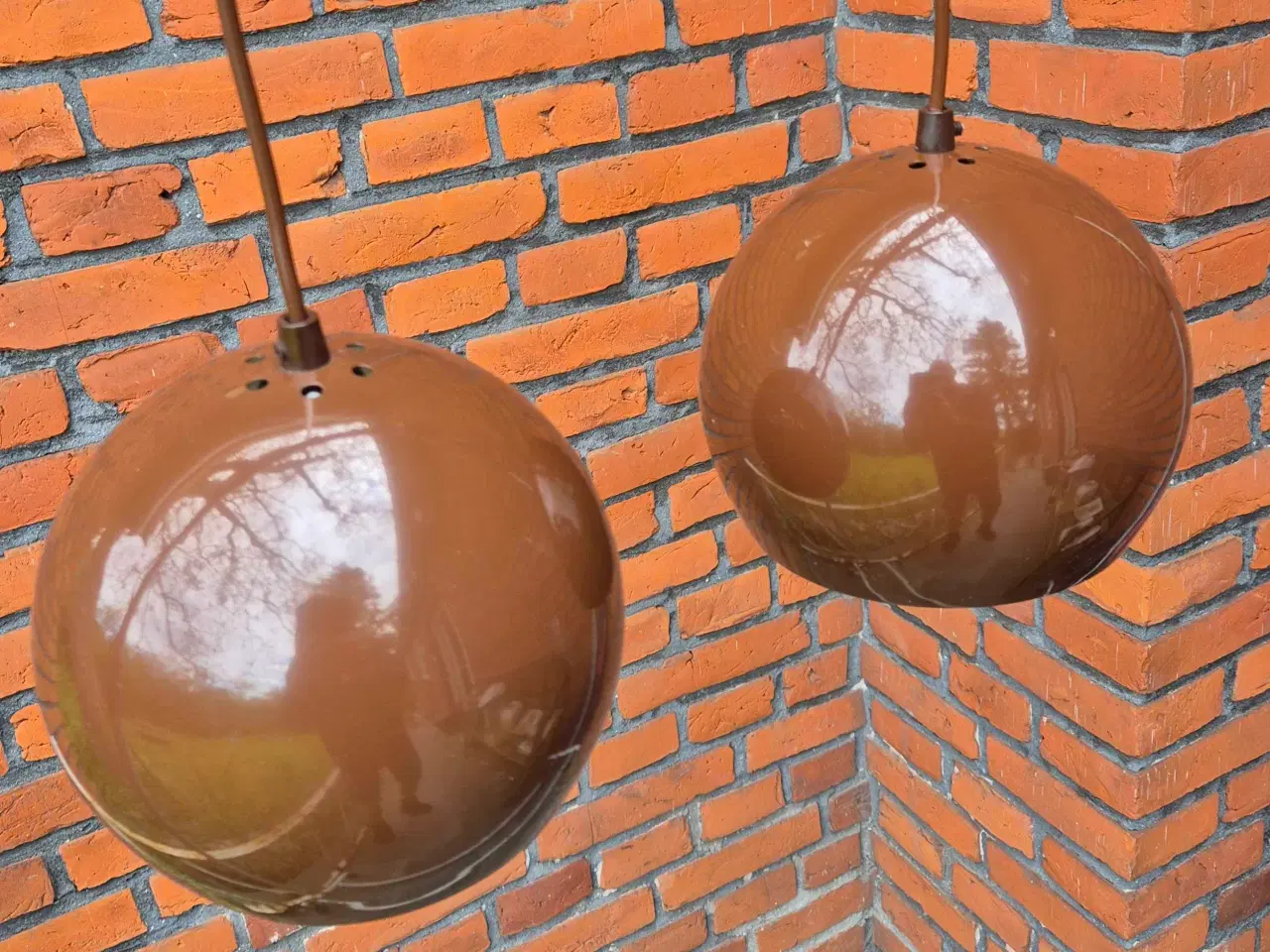 Billede 1 - Chokoladebrune kuglelamper med matchende ledninger