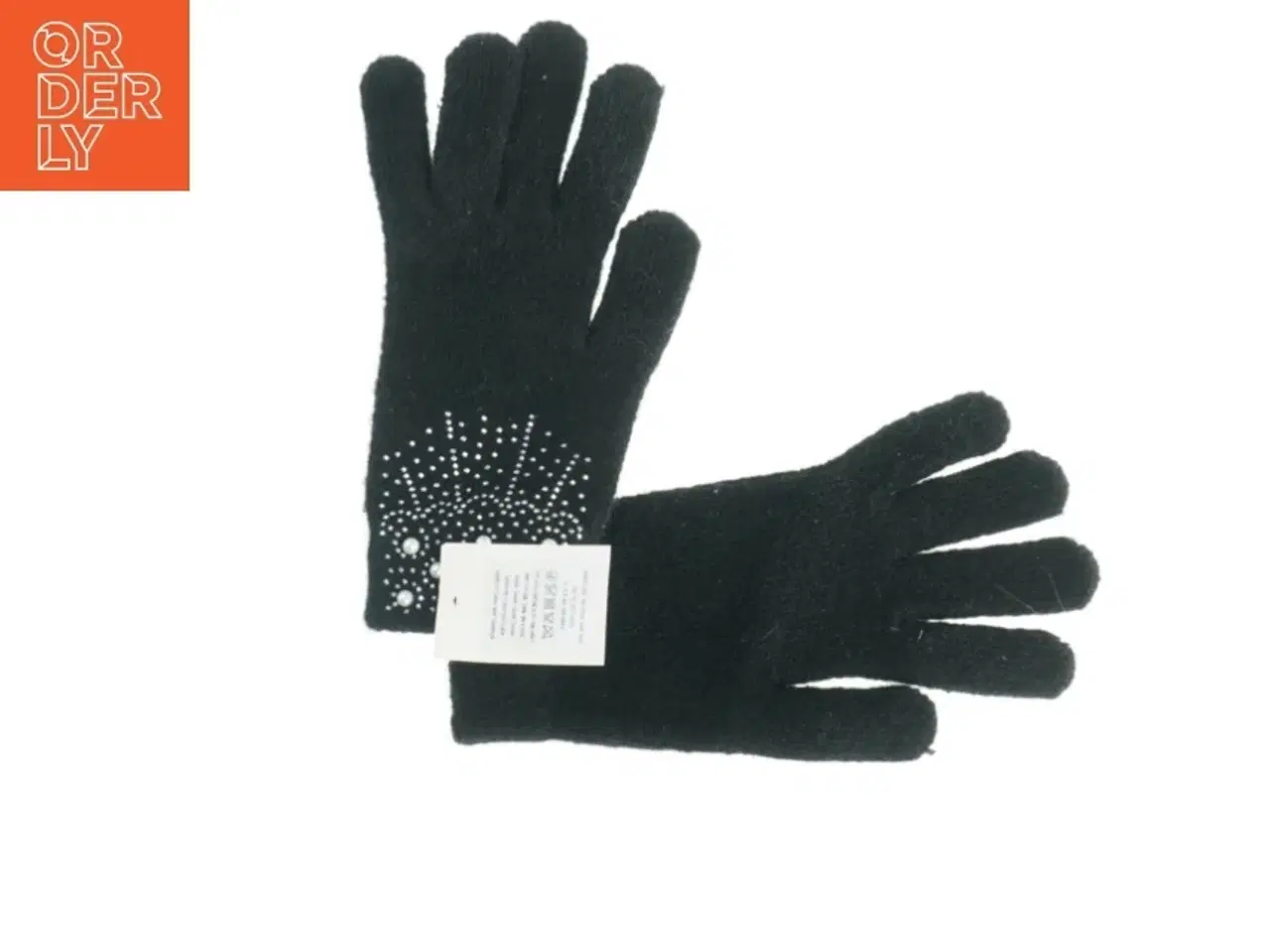 Billede 1 - Sorte handsker med perledekoration fra Creme Fraiche (str. onesize )
