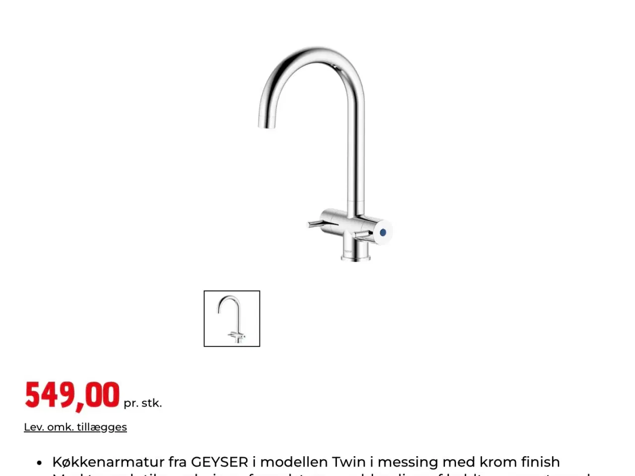 Billede 2 - Geyser køkkenarmatur