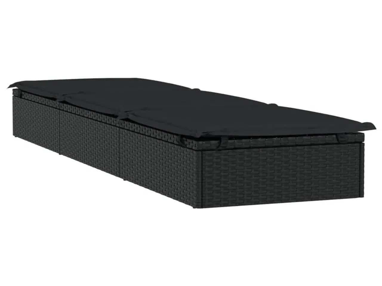 Billede 4 - Liggestol 1 stk. med hynde 201x55x62 cm polyrattan sort