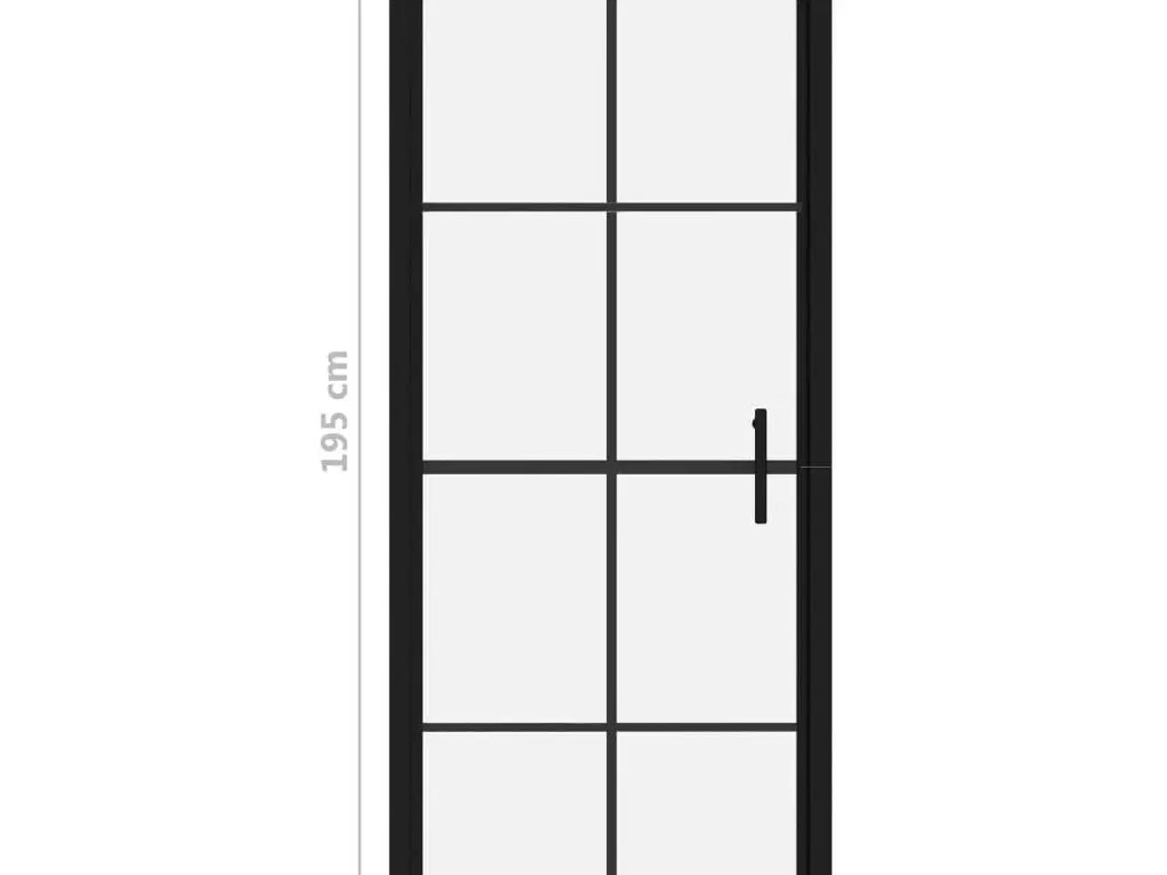 Billede 5 - Brusedør 81x195 cm hærdet glas sort