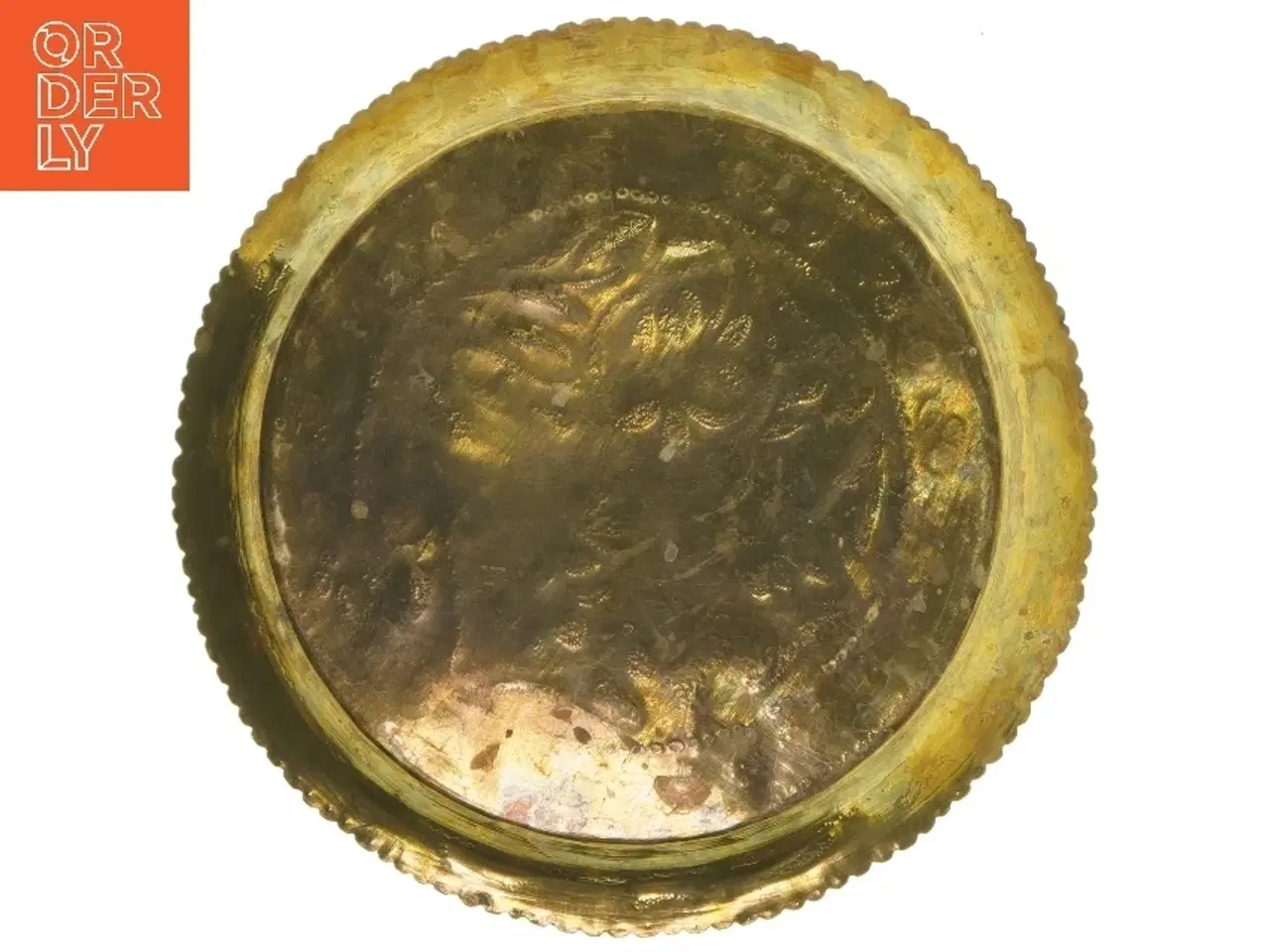 Billede 3 - Messingfad med indgraveret mønster (str. Ø 23 cm)