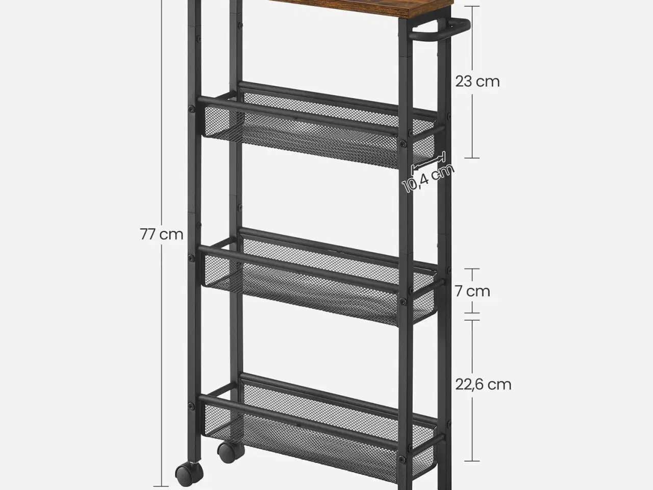 Billede 7 - Rullebord smalt på hjul 4 niveauer, vintage brun/sort