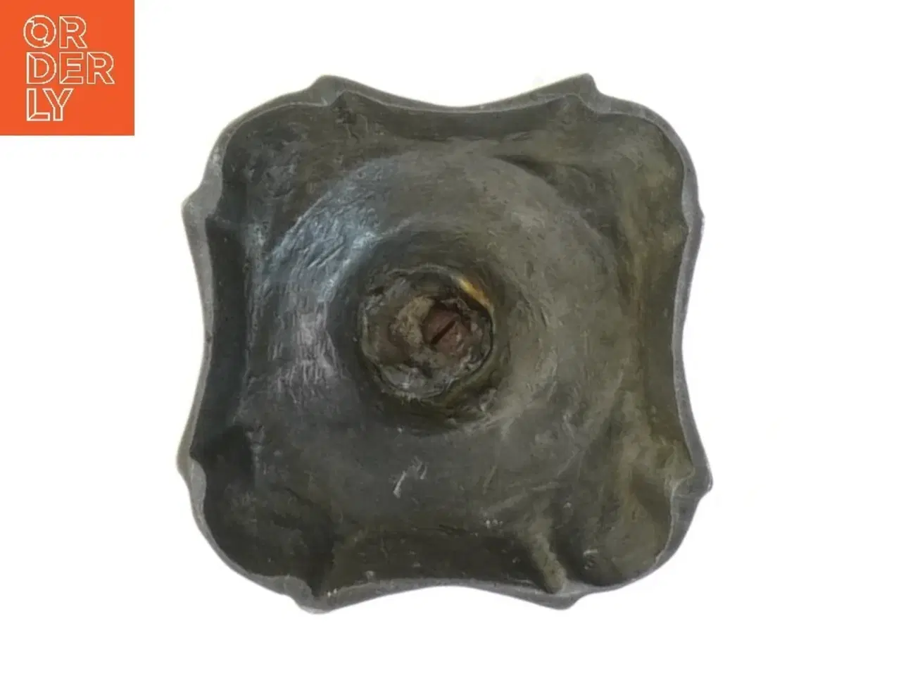 Billede 2 - Grå metal lysestage (str. 15 cm)