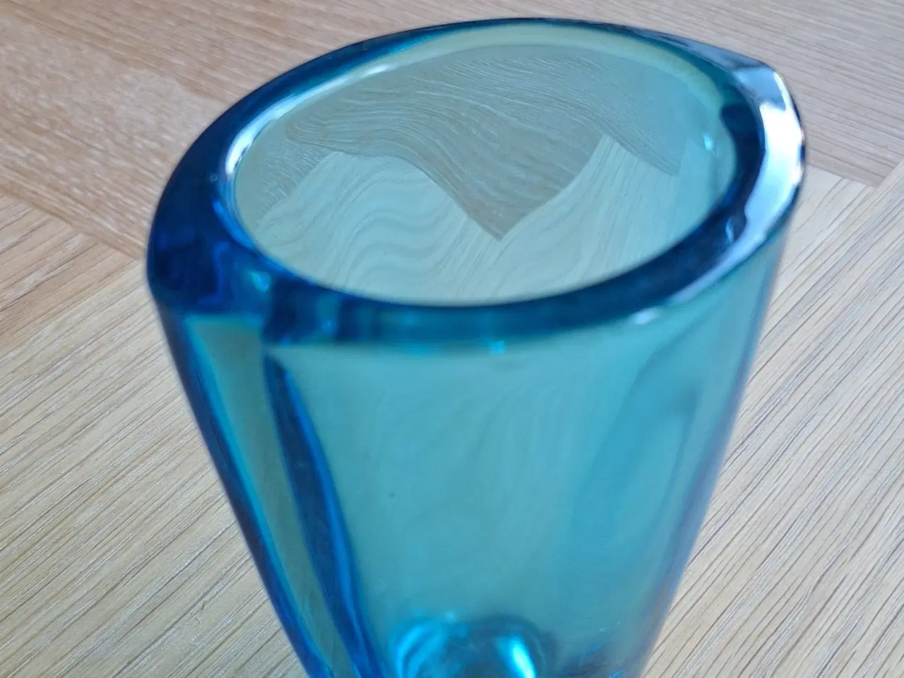 Billede 1 - Blå konisk vase