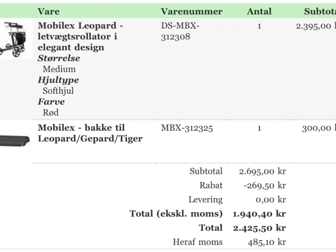 Billede 4 - Rollator letvægt 