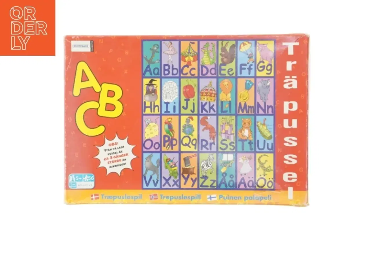 Billede 1 - Træpuslespil med ABC-motiver fra Karnan (str. 56 brikker)