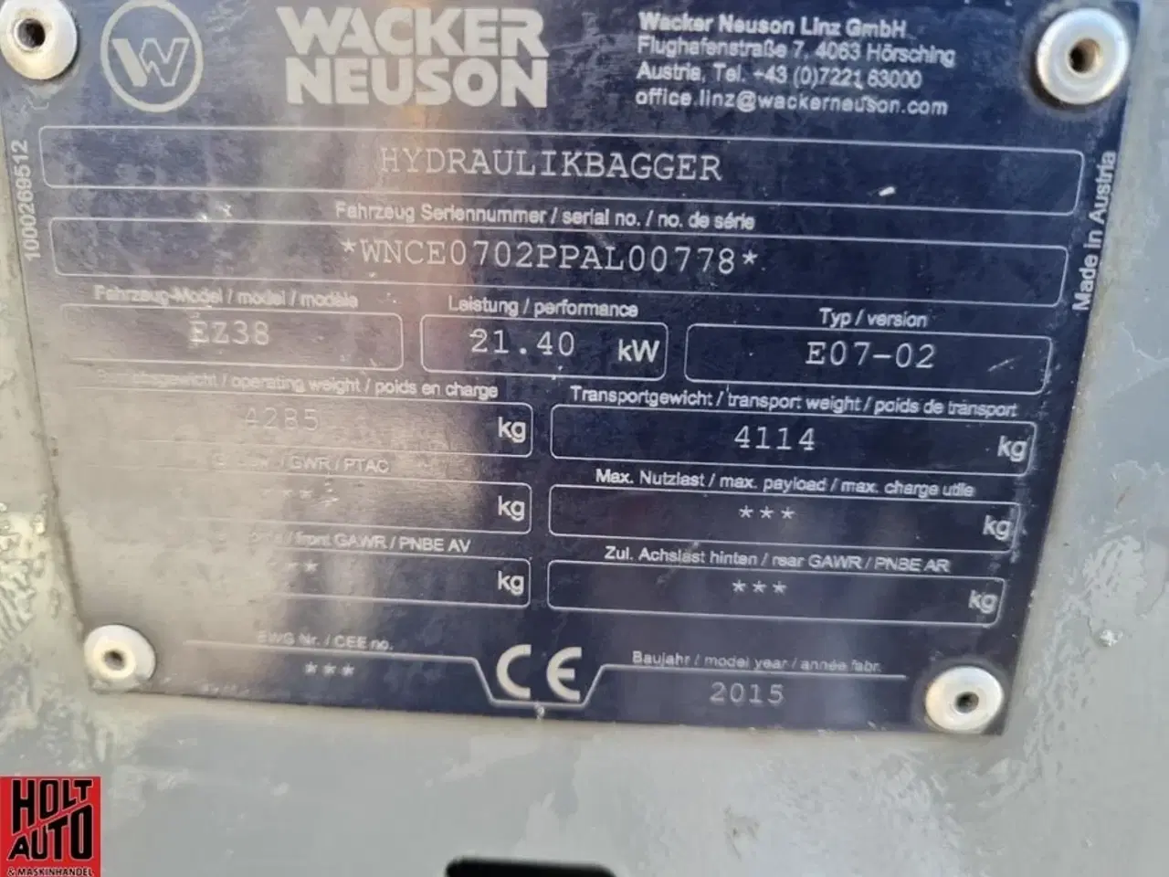 Billede 20 - Wacker Neuson EZ 38 VDS  velholdt 4300 kg maskine