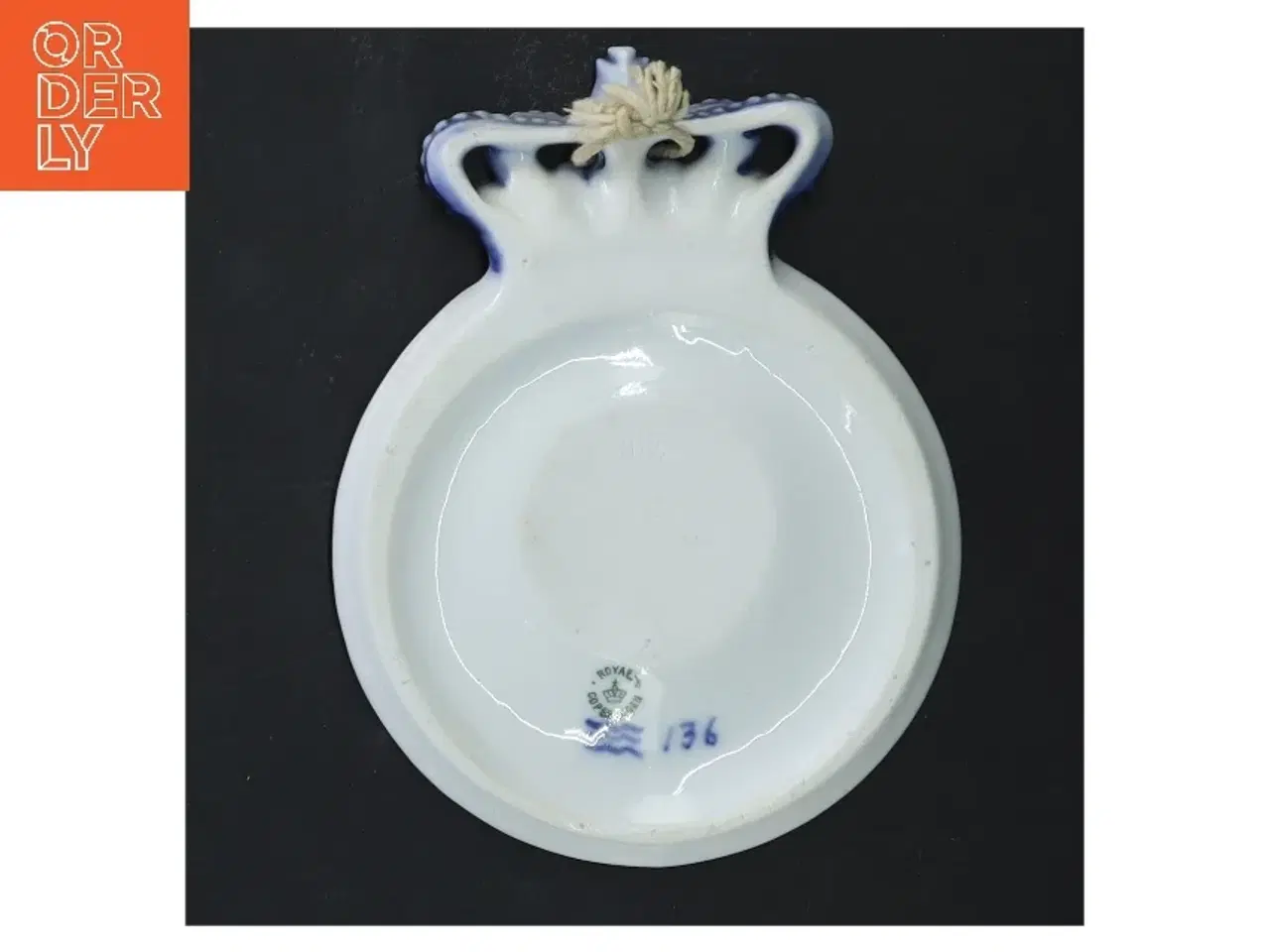 Billede 3 - Blå porcelænsvægdekoration med anker fra Royal Copenhagen (str. Ø 11 cm)