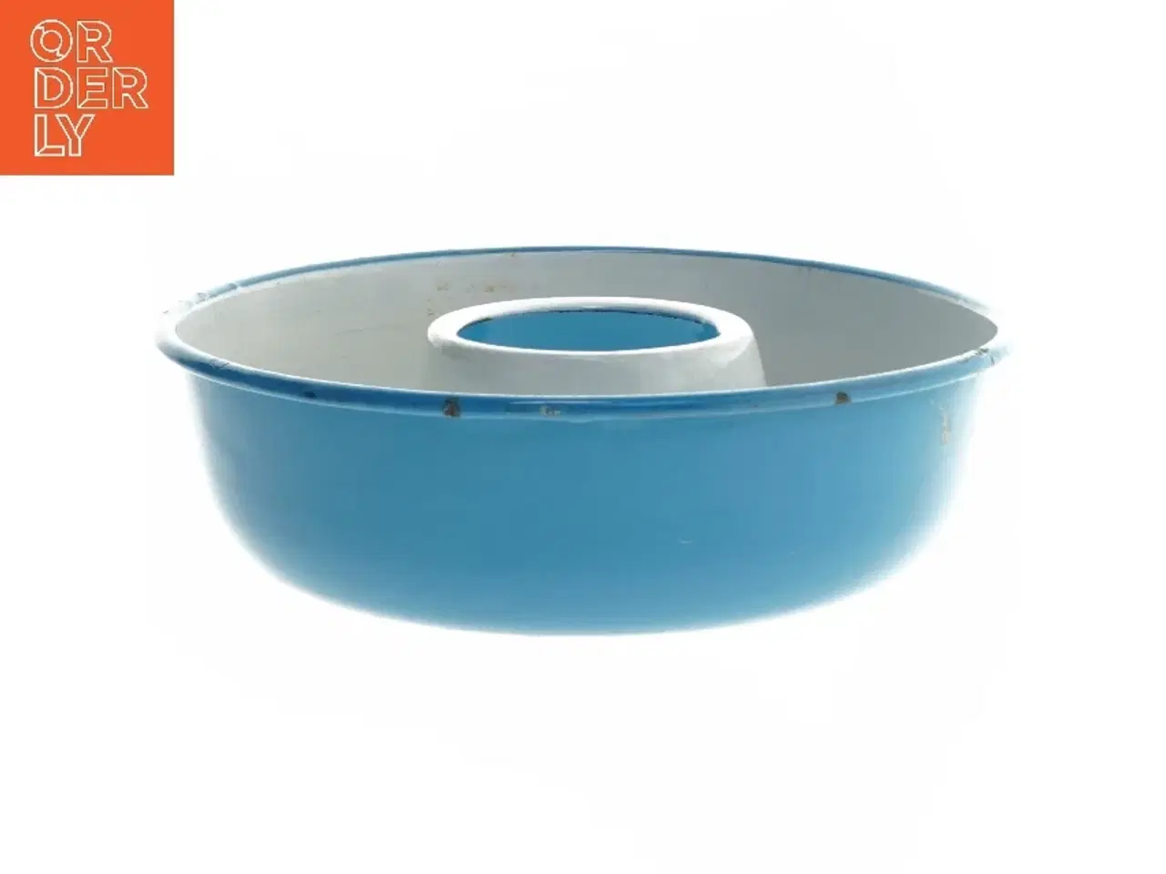 Billede 1 - Retro kageform, blå emalje (str. Ø 21 cm)
