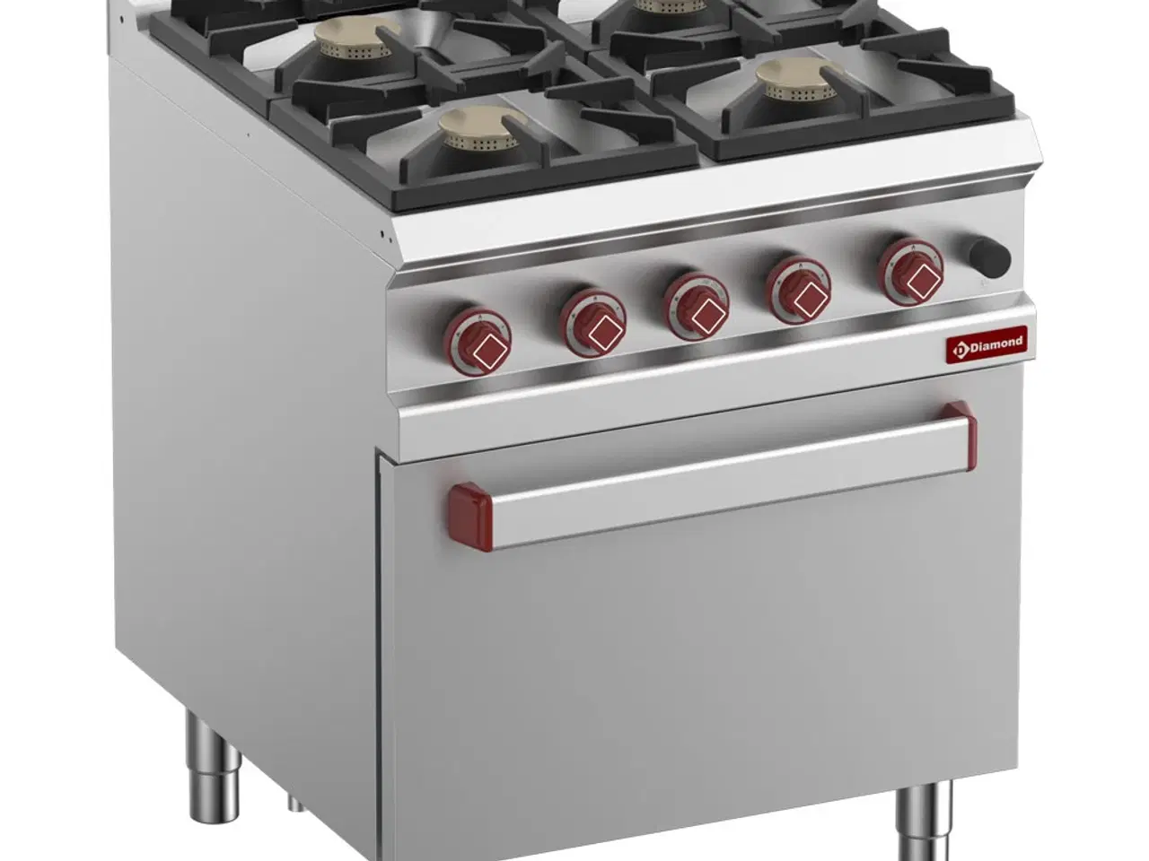 Billede 1 - Gaskomfur 4 blus – (4x 7 kW ) – Gasovn GN 2/1