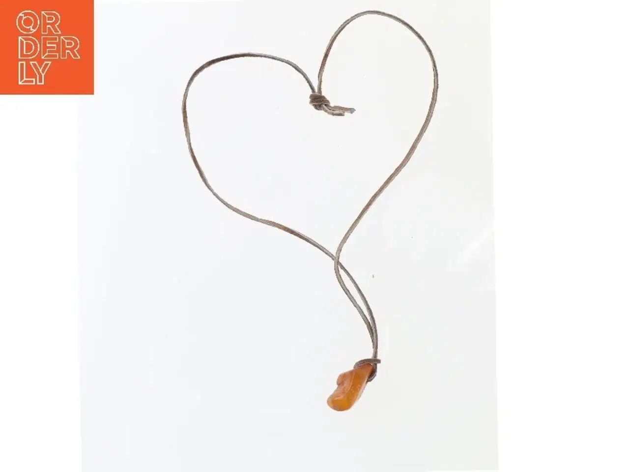 Billede 4 - Halskæde med ravvedhæng (str. 33 cm)