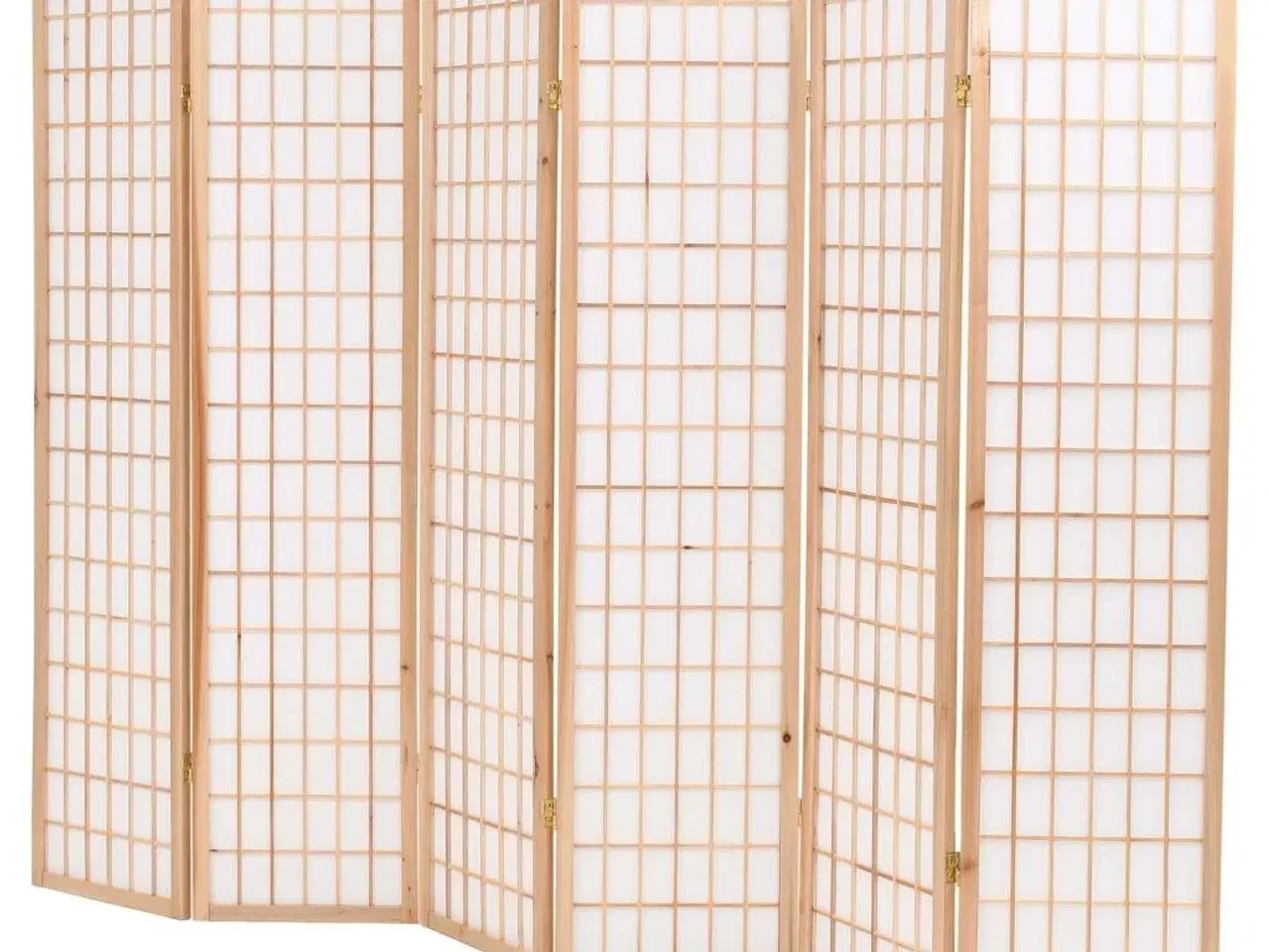 Billede 4 - Foldbar 6-panels rumdeler japansk stil 240 x 170 cm naturfarvet