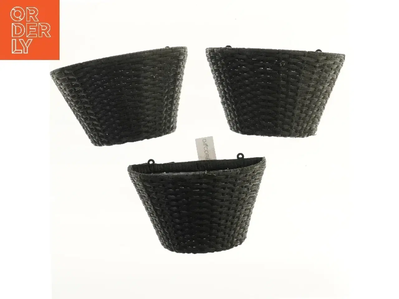 Billede 1 - Tre vægkurve i sort flet (nye og ubrugte)