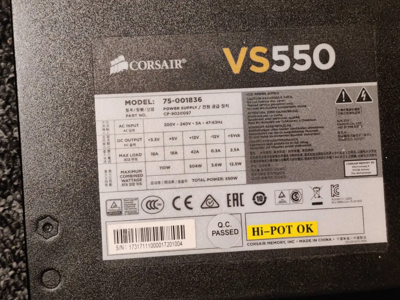 Billede 3 - Corsair VS550 x2 stk 