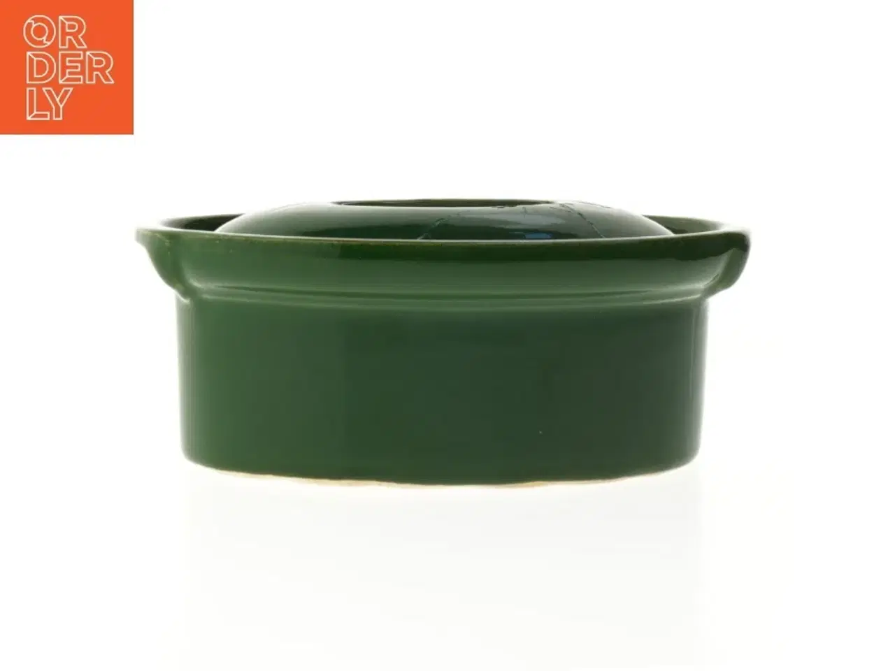 Billede 1 - Grøn keramikskål med låg (str. 24 cm)