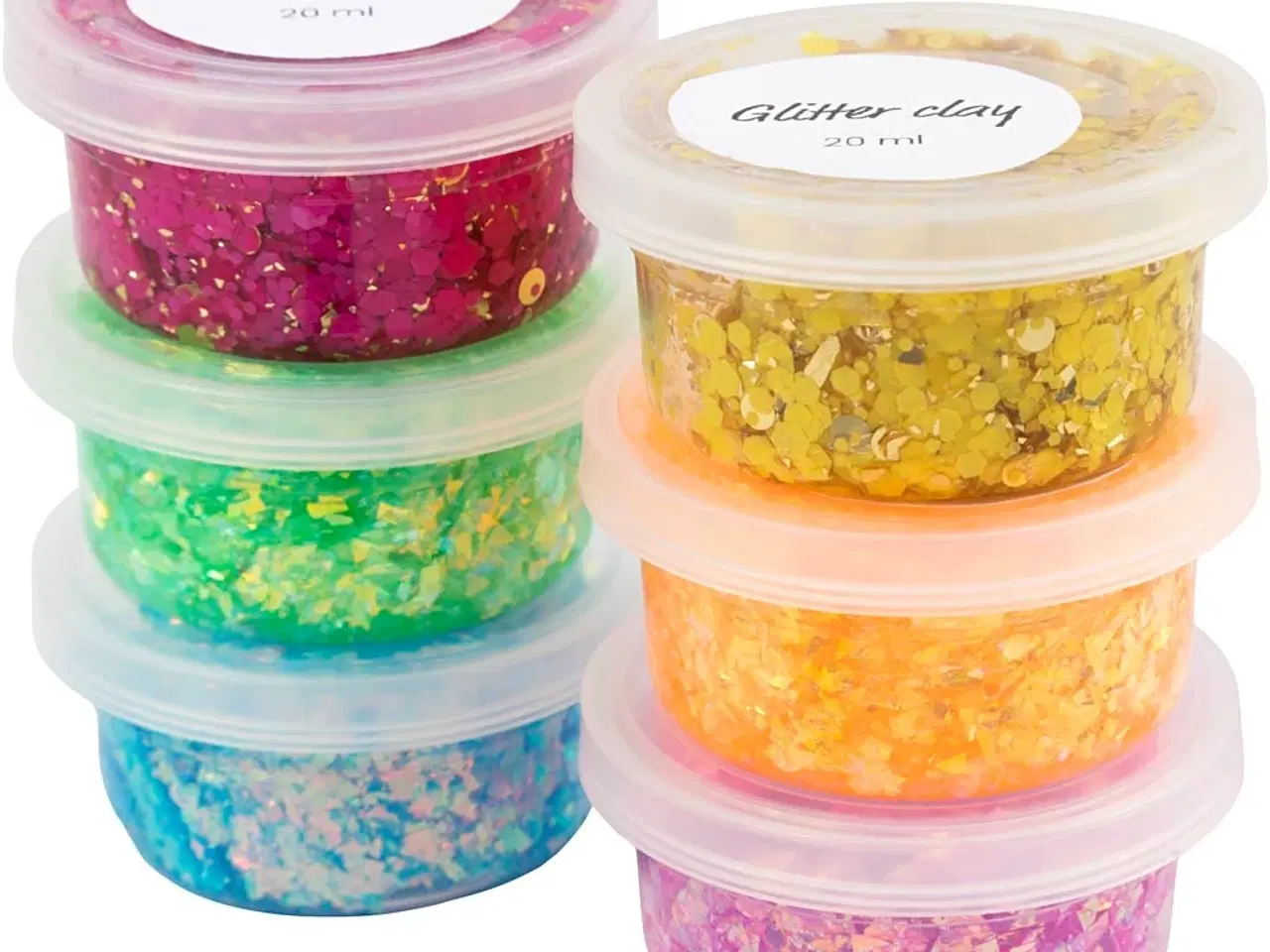 Billede 1 - Glitter Clay, ass. farver, 6x20ml/ 1 pk.