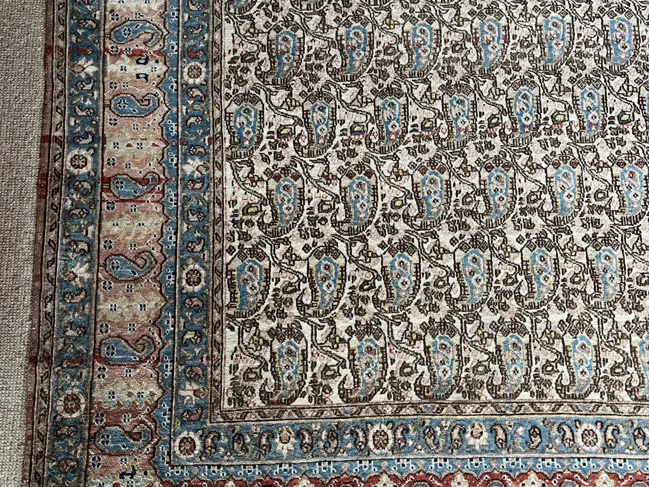 Billede 2 - Blålig persisk uldtæppe med frynser