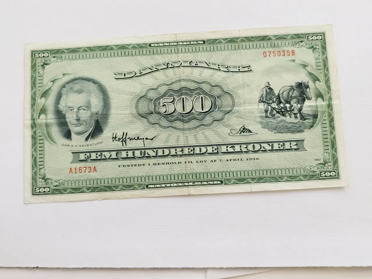 Billede 1 - Plovmand 500. Fem Hundrede Kroner 
