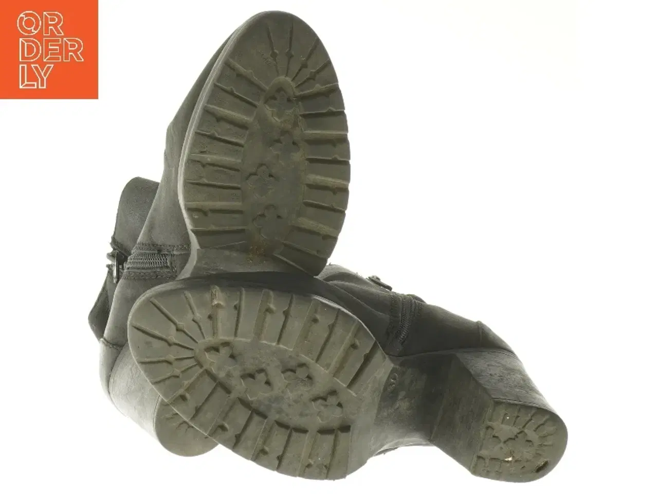 Billede 3 - Sort støvle med blokhæl (str. 37 )