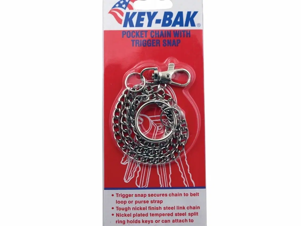 Billede 1 - KEY-BAK nøglekæde #7402 med ring og karabinkrog