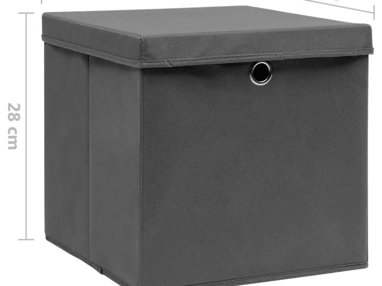 Billede 6 - Opbevaringskasser med låg 10 stk. 28x28x28 cm grå