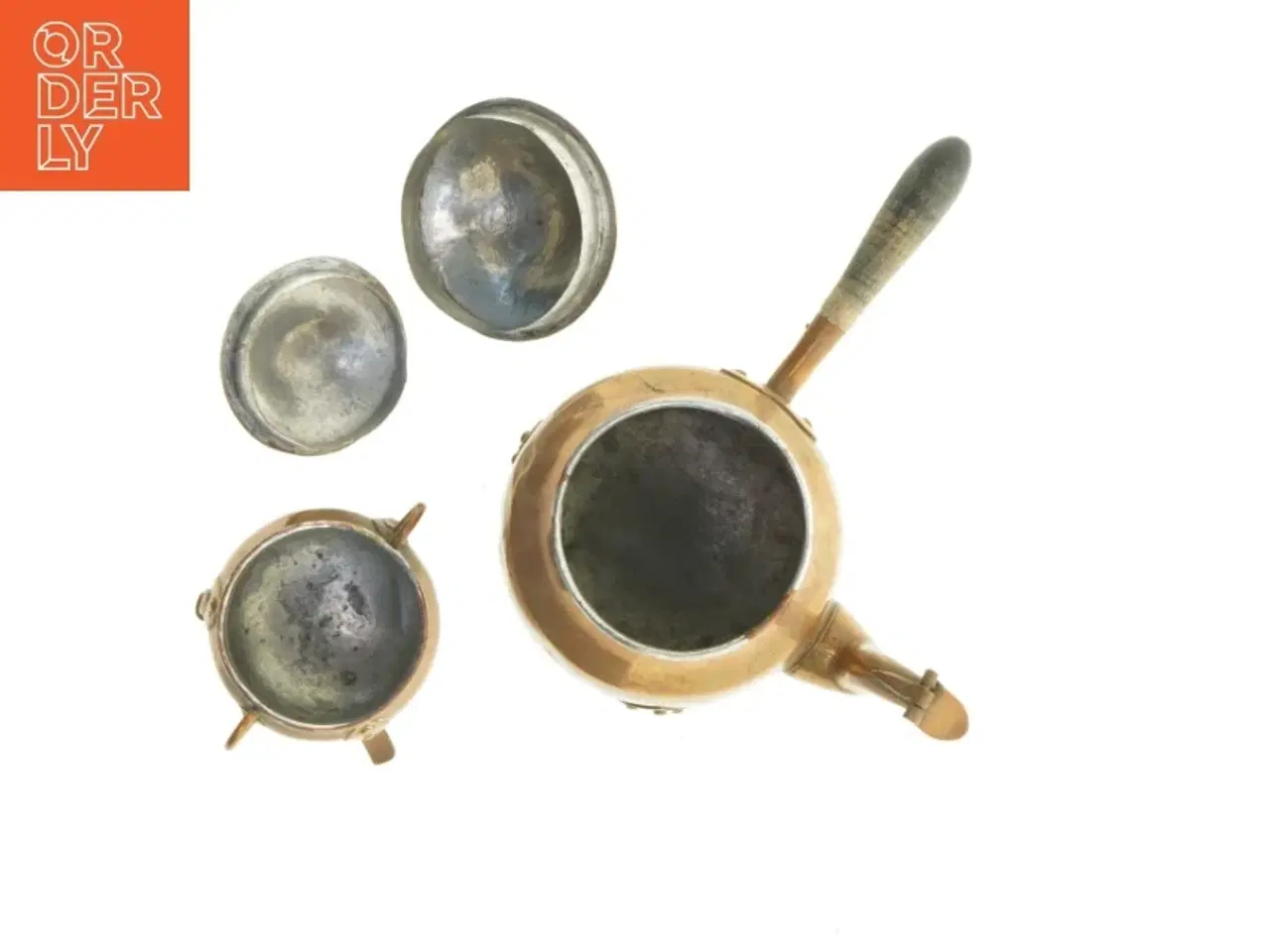 Billede 6 - Messing te-sæt med kaffekande og sukkerskål (str. 12 x 10 cm og 25 x 19 x 20 cm)